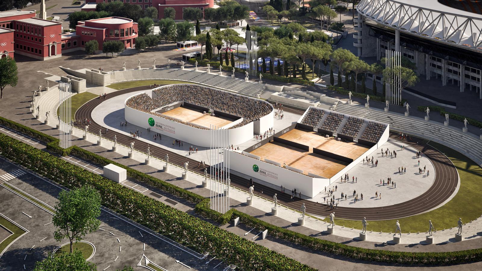 Internazionali d'Italia BNL 2025. Un look tutto nuovo: per la prima volta si giocherà nello Stadio dei Marmi 