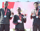 il podio maschile da sinistra il 3   bikila tadesetakele il 1   kipkemboi isaac il   kimutai wesley